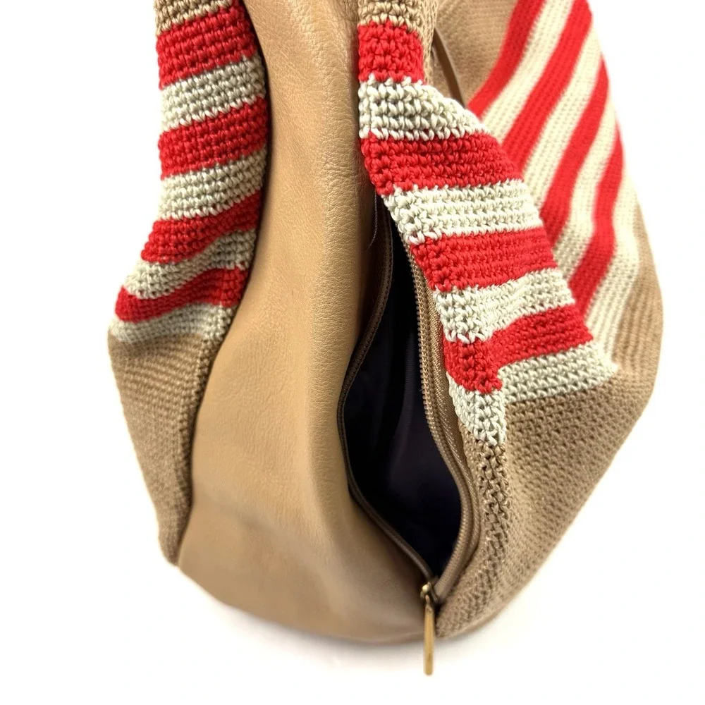The Sak 120 Crochet Large Hobo Handbag Cabana Stripe Shoulder Bag Beachcore